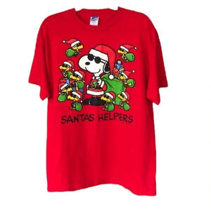 Vintage Snoopy Peanuts Short Sleeve Christmas Tee
